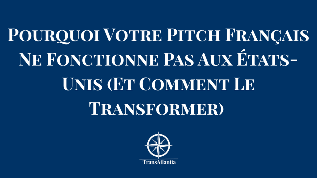Entrepreneur français présentant son pitch devant des investisseurs américains lors d'une réunion professionnelle