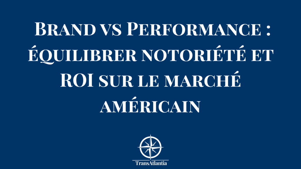 Graphique comparant investissement brand marketing versus performance marketing sur le marché américain avec courbes ROI