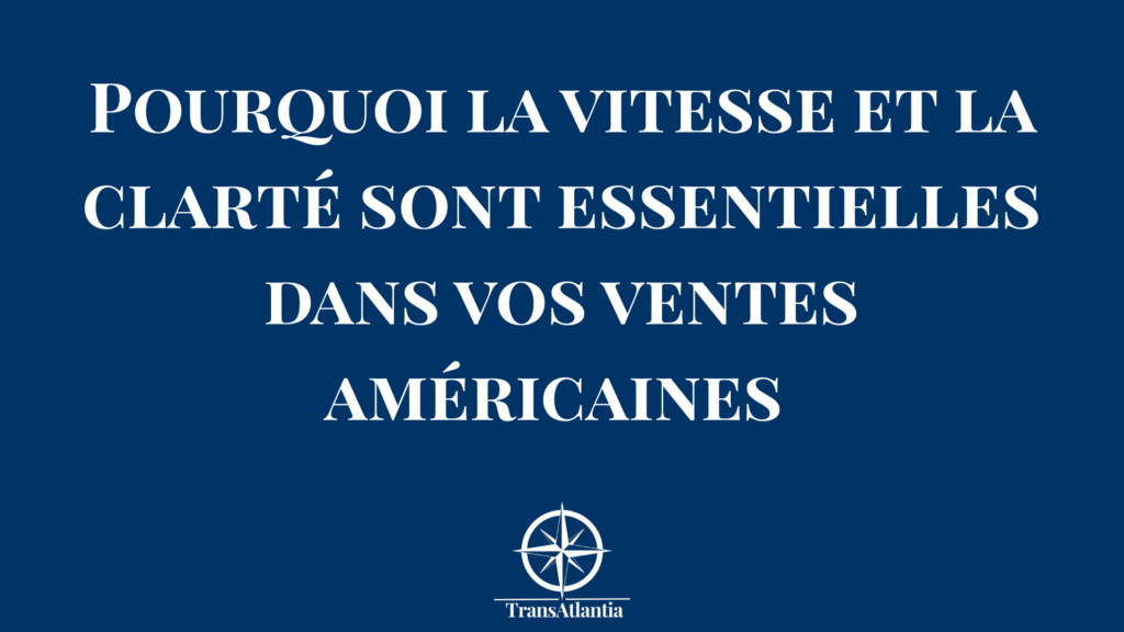 Cadran d'horloge et tableau de bord montrant la vitesse et la clarté comme moteurs de vente sur le marché américain