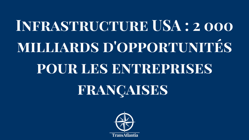 Chantier infrastructure États-Unis avec grues et équipements de construction français