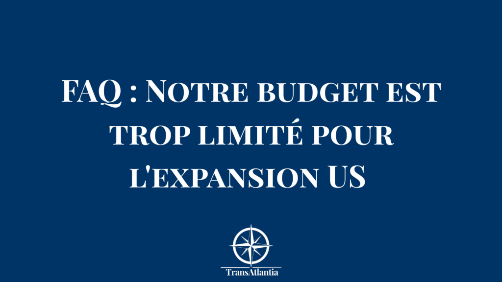 Entrepreneur français analysant un budget d'expansion vers les États-Unis avec une calculatrice et des graphiques