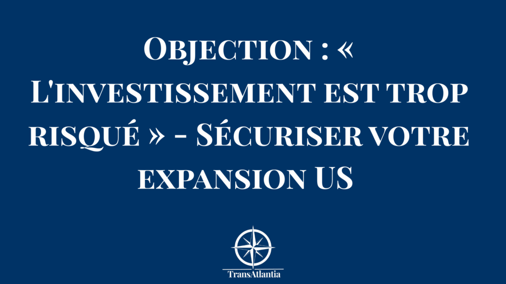Entrepreneur français analysant les risques et opportunités d'investissement pour l'expansion sur le marché américain avec framework de mitigation