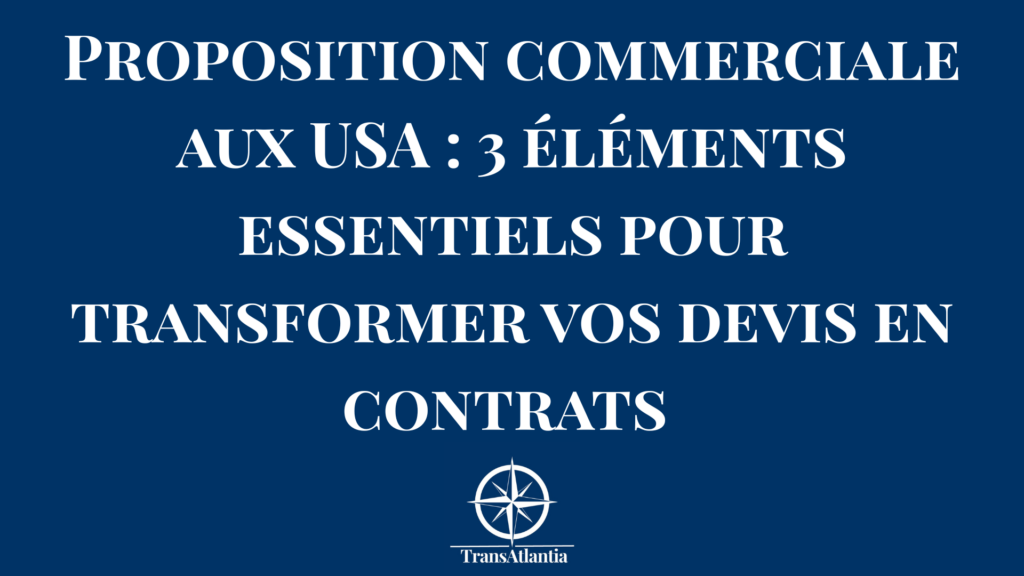 Exemple de structure d'une proposition commerciale optimisée pour le marché américain avec un Executive Summary clair.