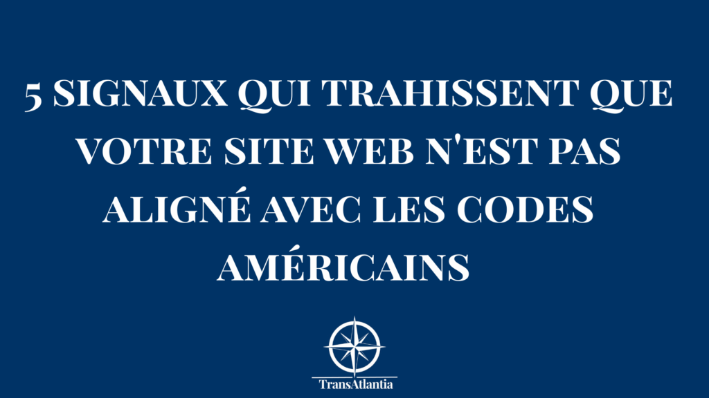 Comparaison entre une page d'accueil de site web français minimaliste et une page d'accueil américaine orientée vers l'action et la preuve sociale.