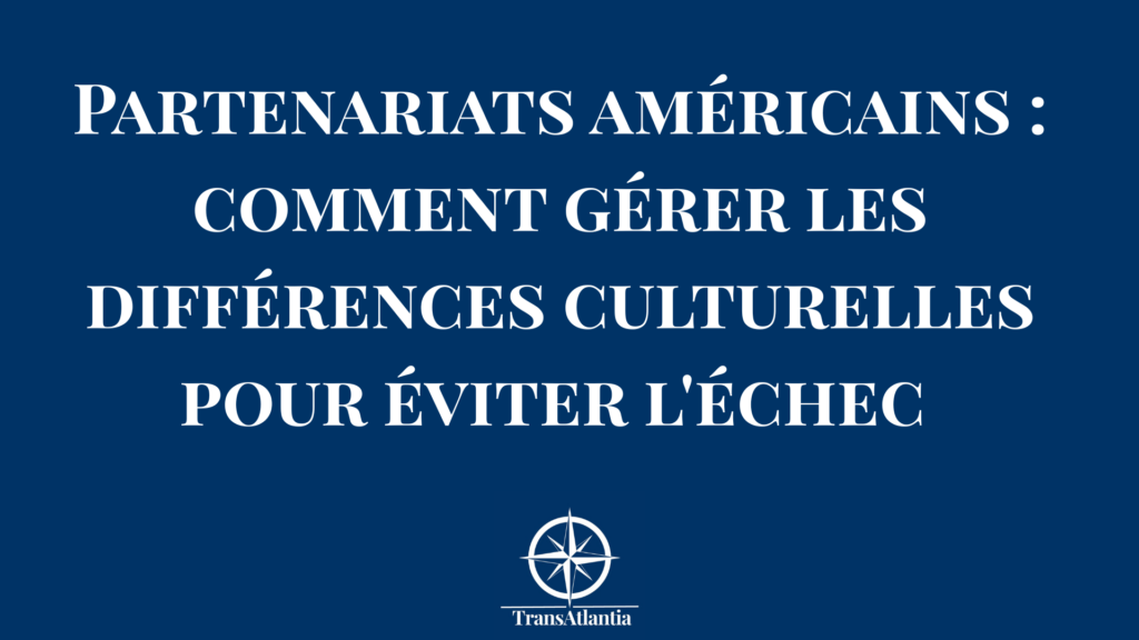Poignée de main professionnelle entre un homme d'affaires américain et un partenaire français avec drapeaux en arrière-plan flou.