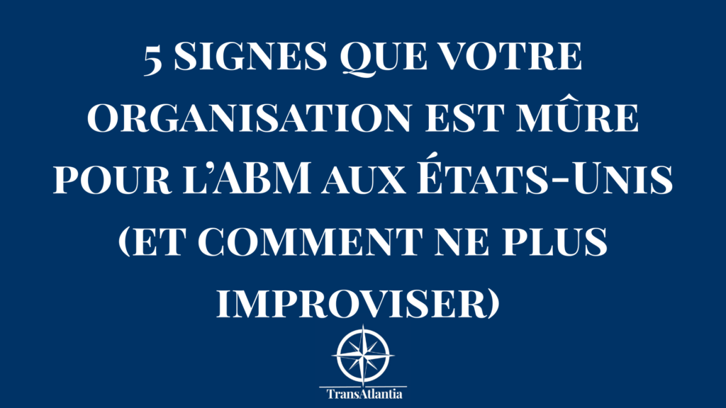 Graphique montrant l'évolution de la maturité ABM d'une entreprise B2B avec des flèches ascendantes.