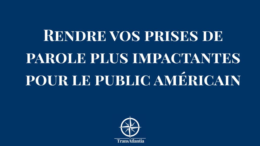Entrepreneur français présentant devant un public de décideurs américains