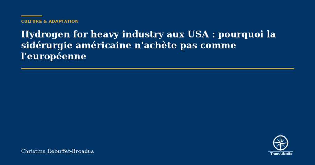 Hydrogen for heavy industry aux USA : pourquoi la sidérurgie américaine n'achète pas comme l'européenne
