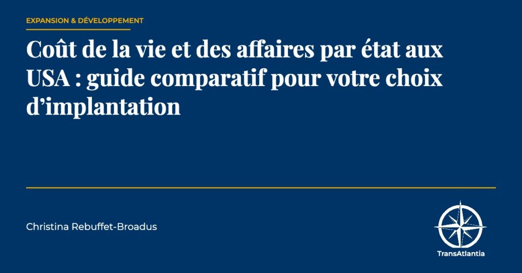 coût vie affaires par état USA — TransAtlantia