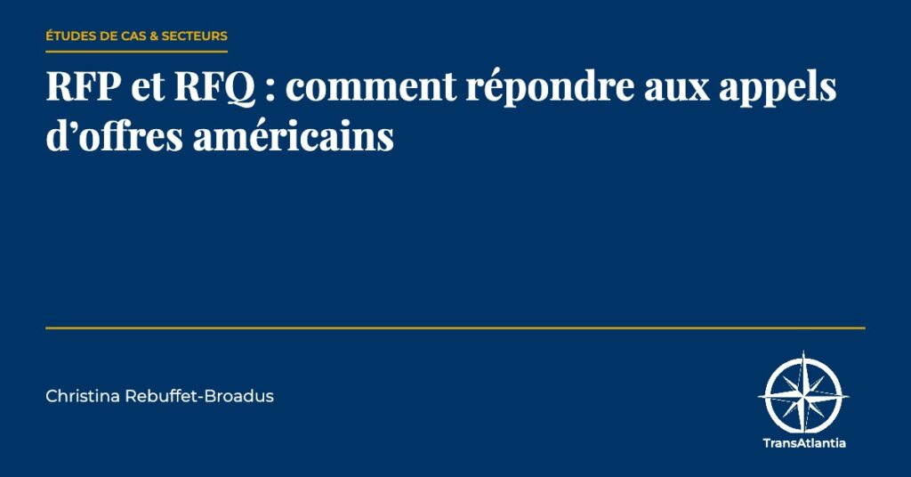 RFP RFQ appels offres USA — Christina Rebuffet