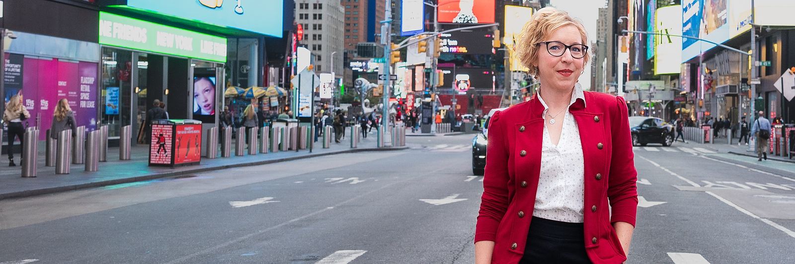 Christina Rebuffet-Broadus, Strategic Operator pour le marché U.S., en plein Times Square