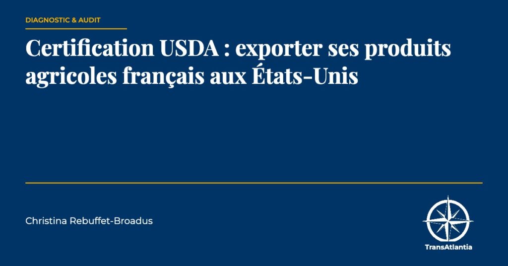 certification USDA, par Christina Rebuffet