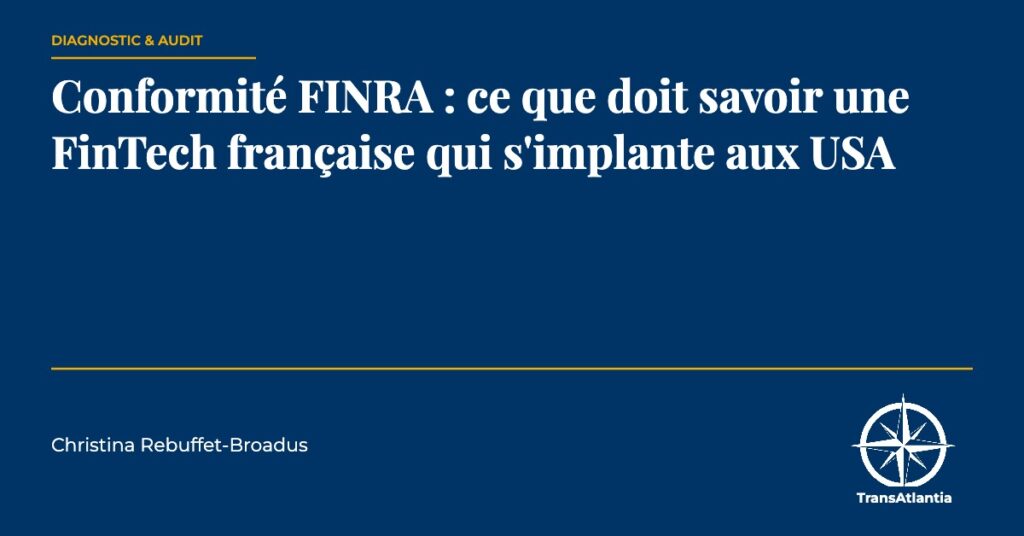 conformité FINRA, par Christina Rebuffet