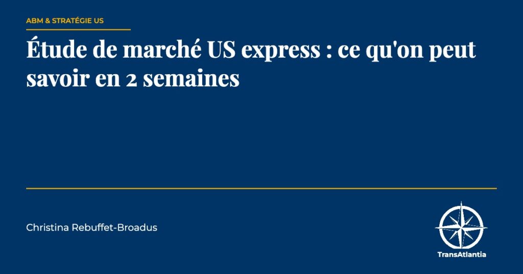 étude de marché US express, par Christina Rebuffet