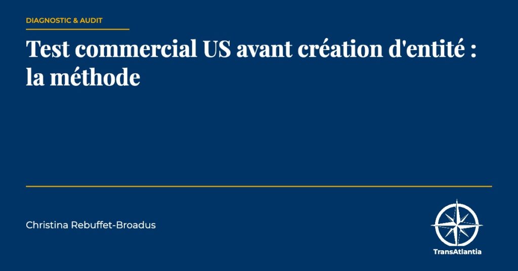 test commercial us avant entité, par Christina Rebuffet