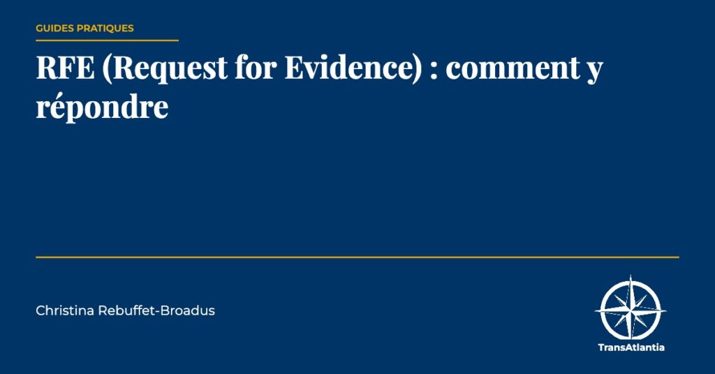 rfe request for evidence, par Christina Rebuffet